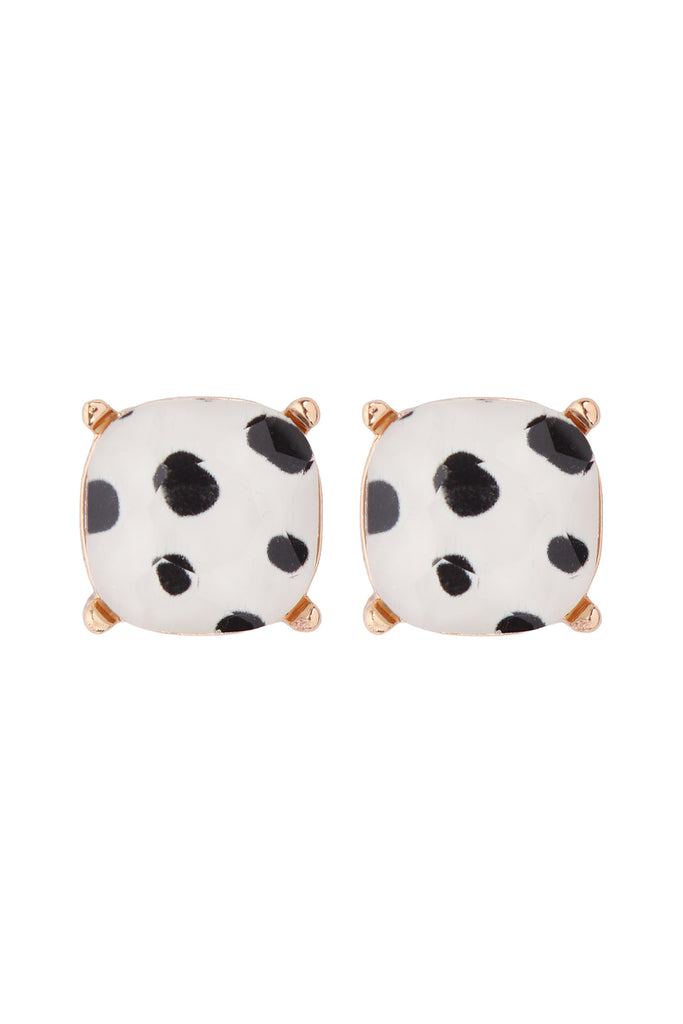 AE0088 - GLASS CUSHION POST EARRINGS