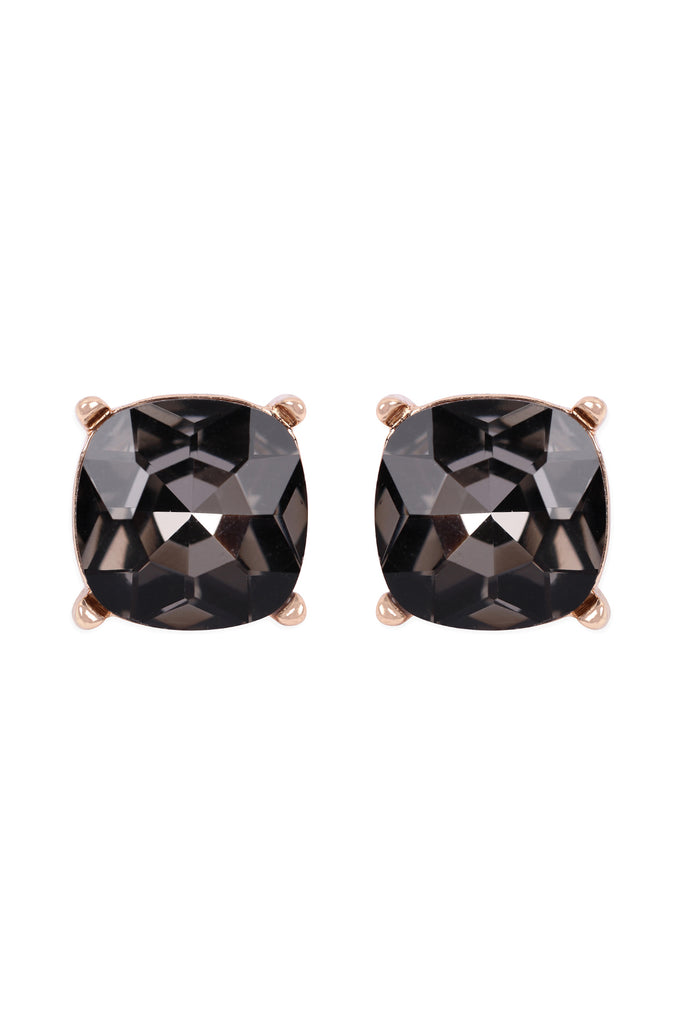 AE0088 - GLASS CUSHION POST EARRINGS