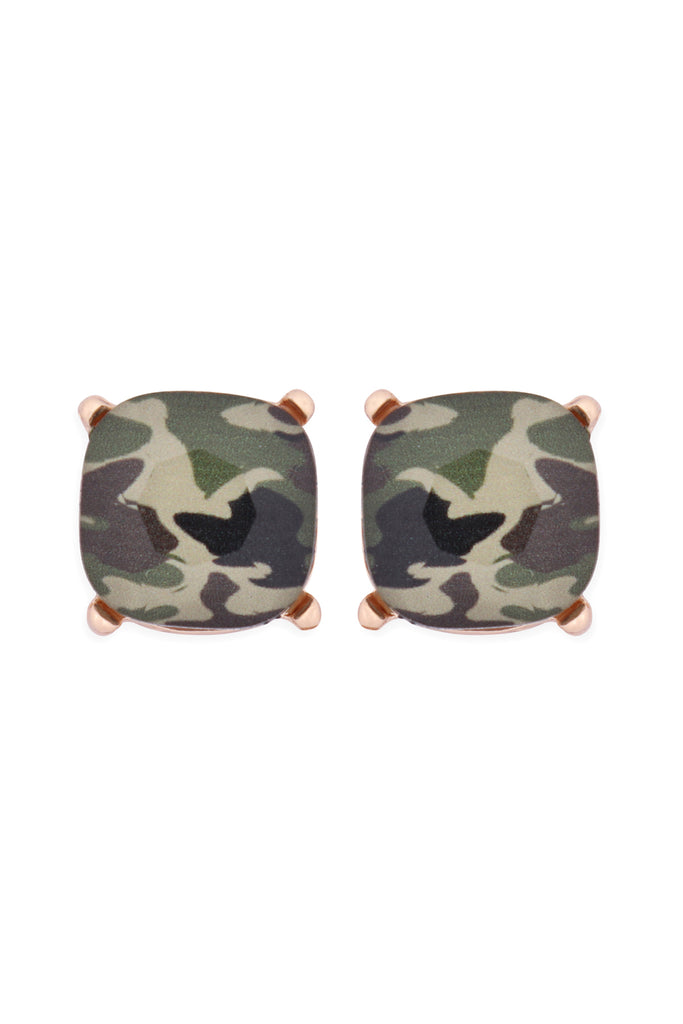 AE0088 - GLASS CUSHION POST EARRINGS