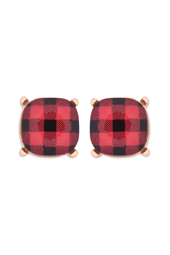 AE0088 - GLASS CUSHION POST EARRINGS