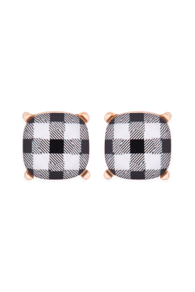 AE0088 - GLASS CUSHION POST EARRINGS