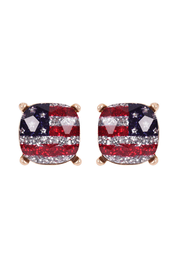 AE0088 - GLASS CUSHION POST EARRINGS