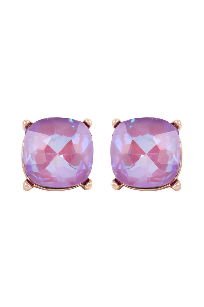 AE0088 - GLASS CUSHION POST EARRINGS