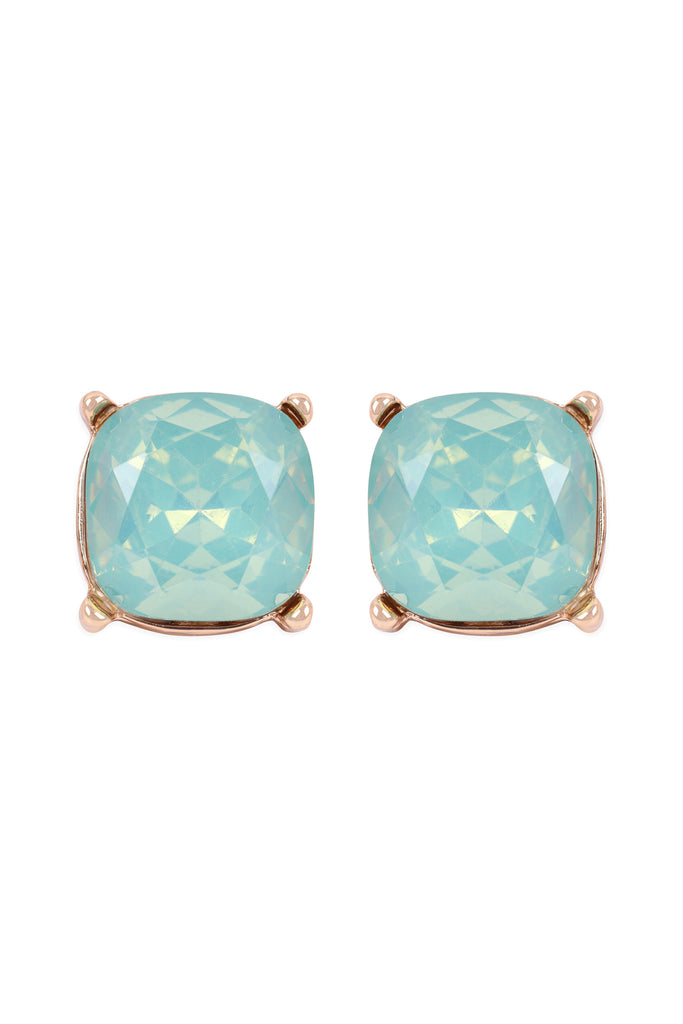 AE0088 - GLASS CUSHION POST EARRINGS