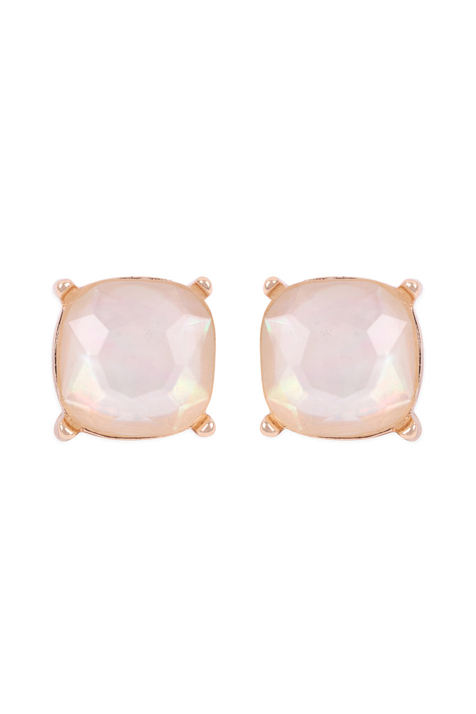 AE0088 - GLASS CUSHION POST EARRINGS