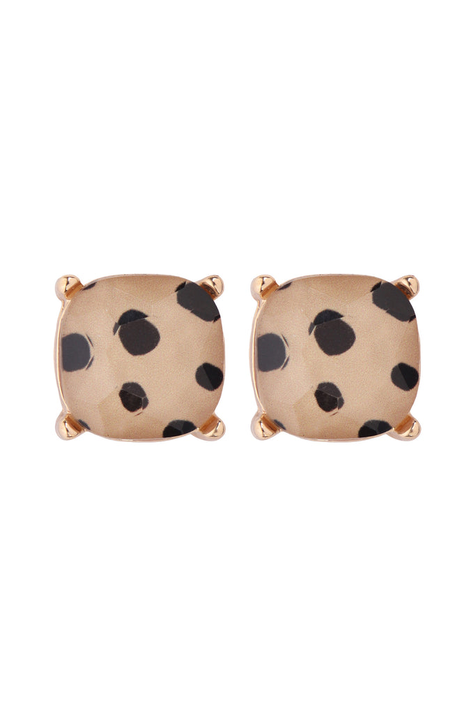 AE0088 - GLASS CUSHION POST EARRINGS