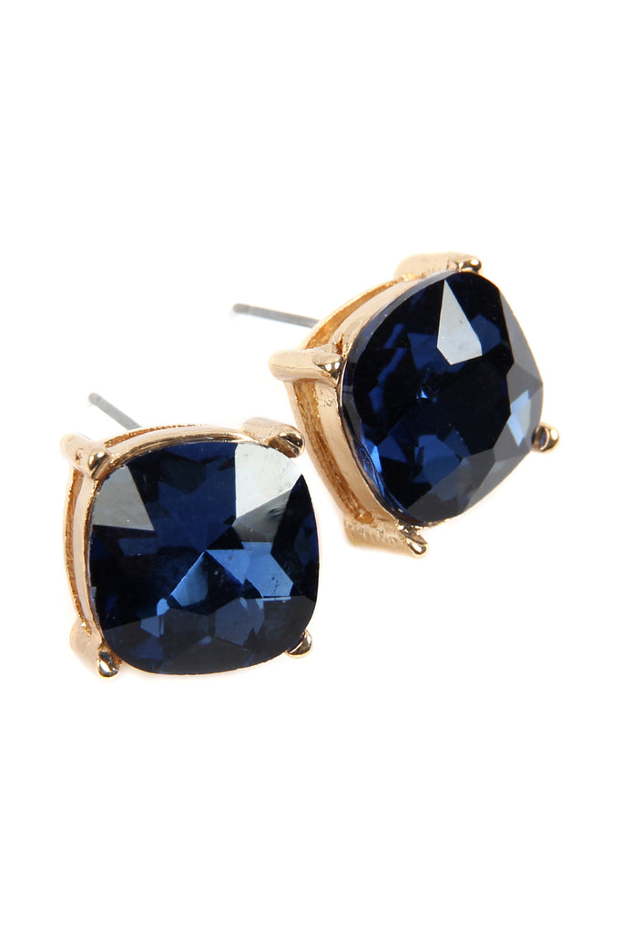 AE0088 - GLASS CUSHION POST EARRINGS