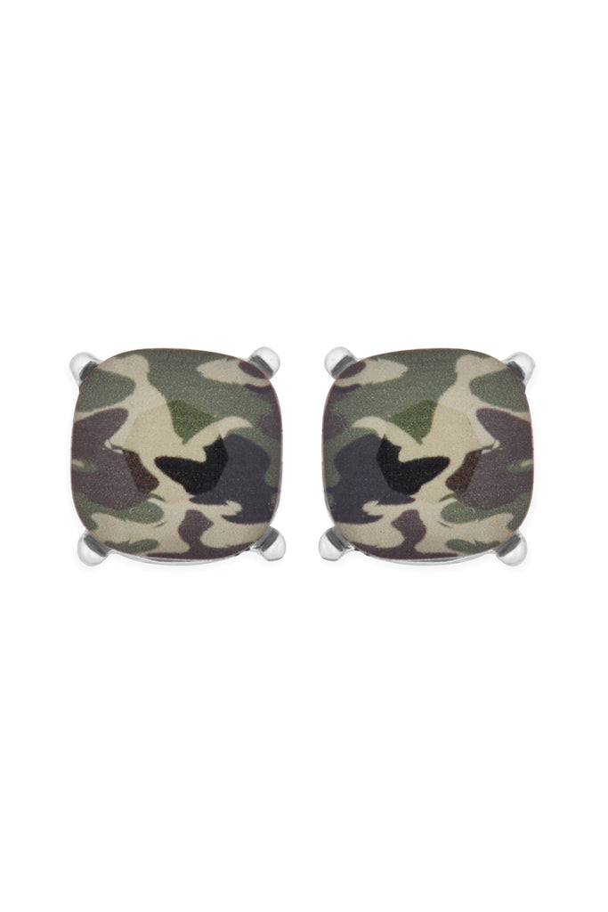 AE0088 - GLASS CUSHION POST EARRINGS