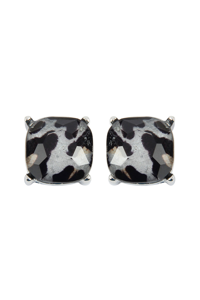 AE0088 - GLASS CUSHION POST EARRINGS