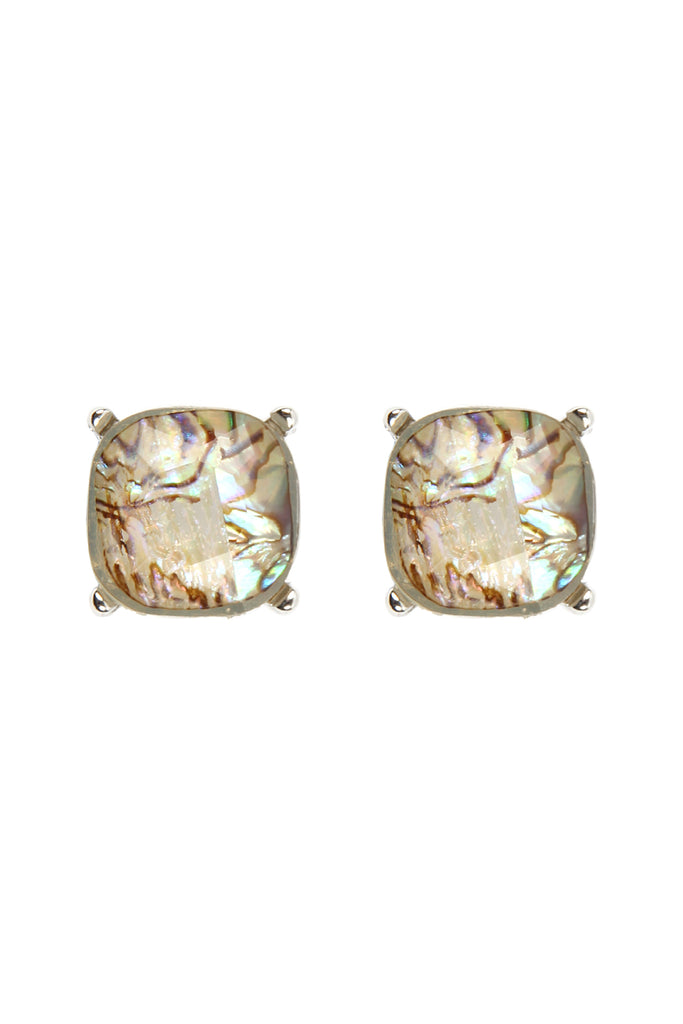 AE0088 - GLASS CUSHION POST EARRINGS