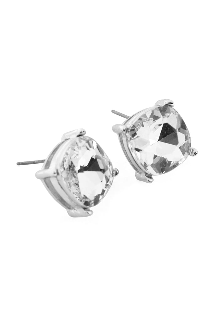 AE0088 - GLASS CUSHION POST EARRINGS