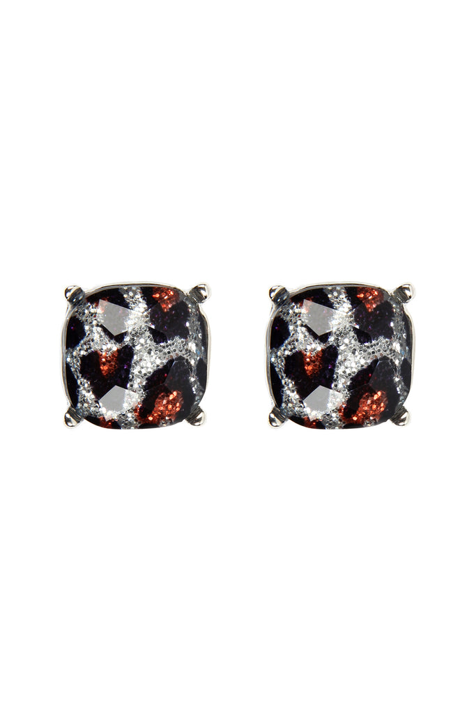 AE0088 - GLASS CUSHION POST EARRINGS