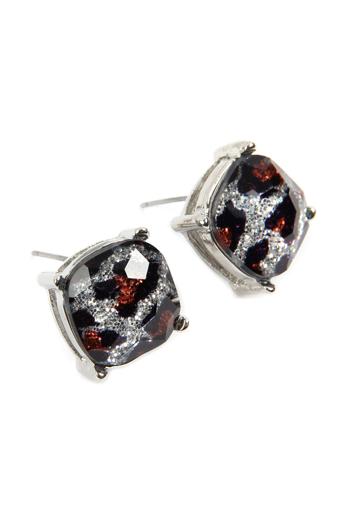 AE0088 - GLASS CUSHION POST EARRINGS