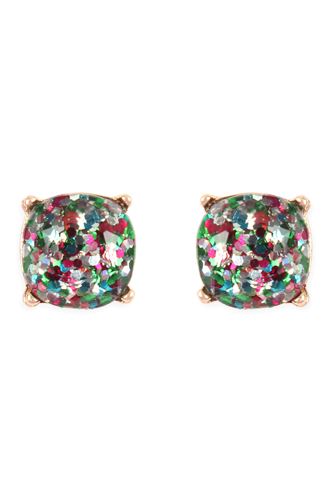 AE0336 - GLITTER EPOXY STUD EARRINGS