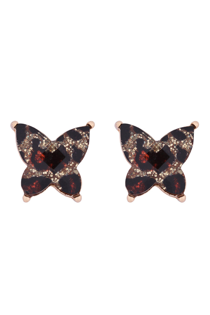 AE0346 - BUTTERLY GLITTER EPOXY EARRINGS