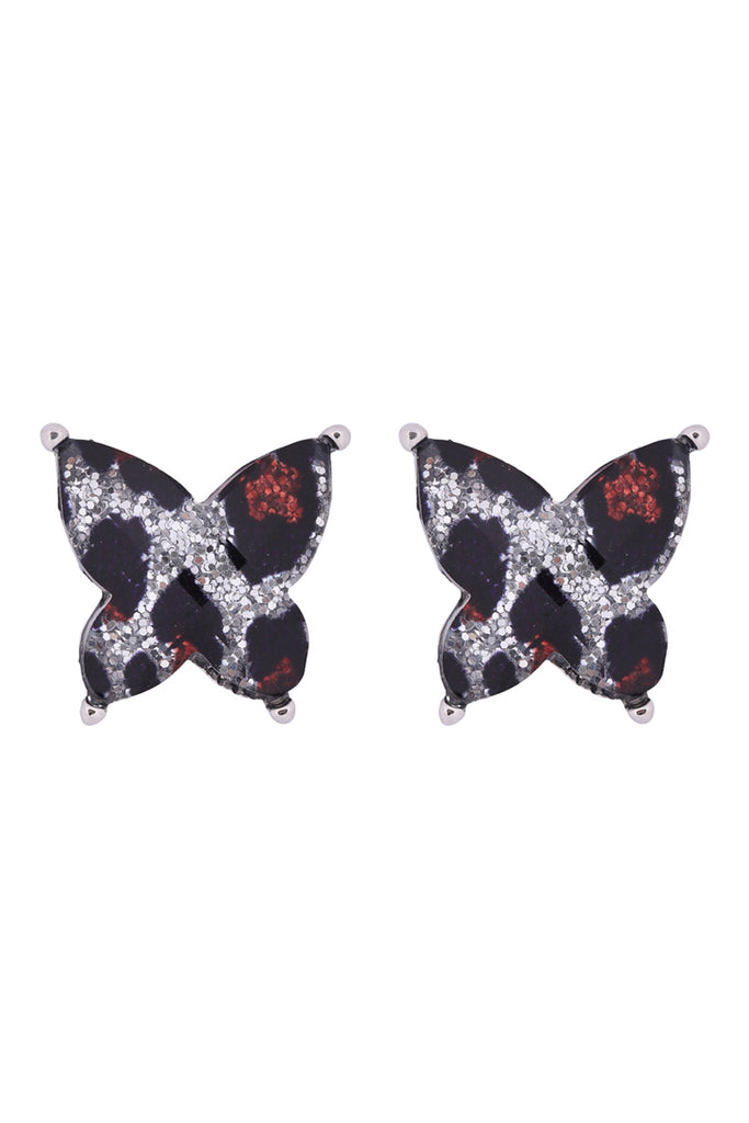 AE0346 - BUTTERLY GLITTER EPOXY EARRINGS