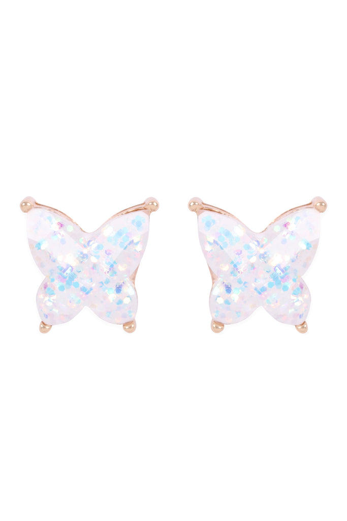 AE0346 - BUTTERLY GLITTER EPOXY EARRINGS