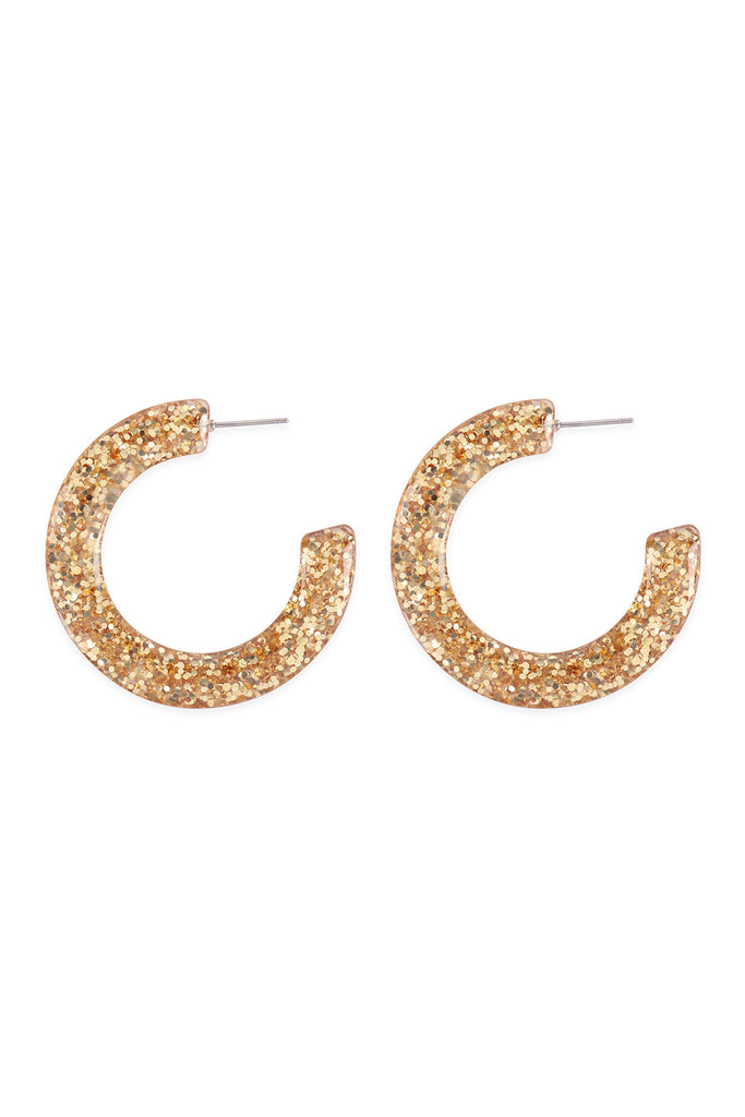 1.75" EPOXY GLITTER HOOP EARRINGS