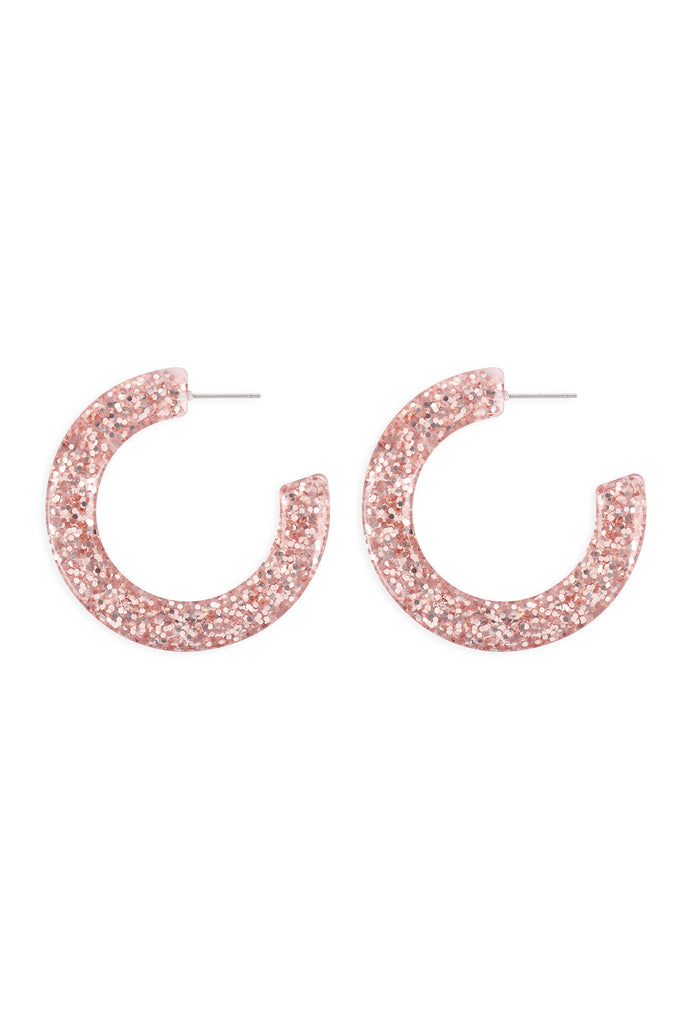 1.75" EPOXY GLITTER HOOP EARRINGS