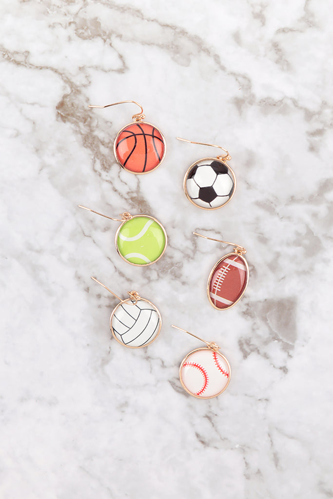 SPORTS EPOXY FISH HOOK EARRINGS