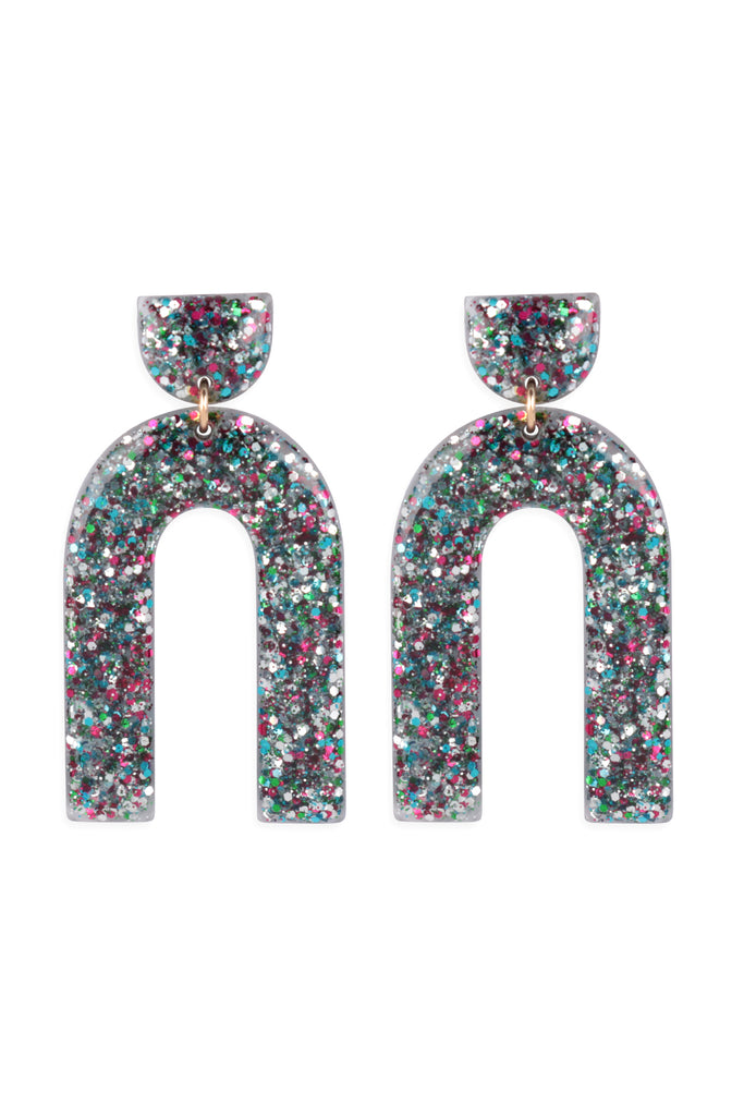 GLITTER EPOXY ARCH EARRINGS