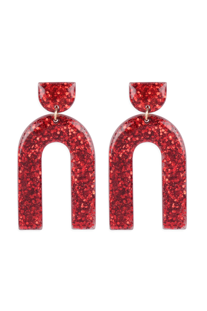 GLITTER EPOXY ARCH EARRINGS