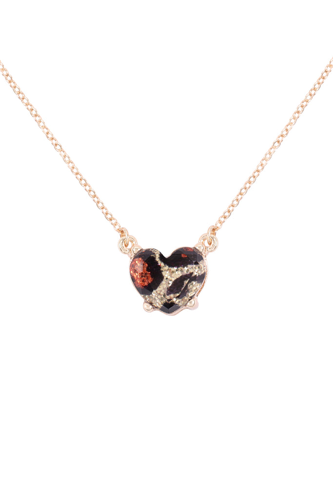 AN0105 - HEART GLITTER EPOXY NECKLACE