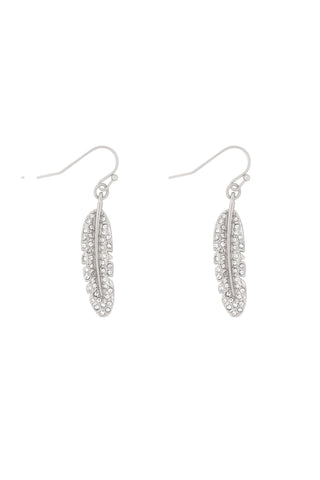 OVAL RHINESTONE TASSEL DROP EARRINGS