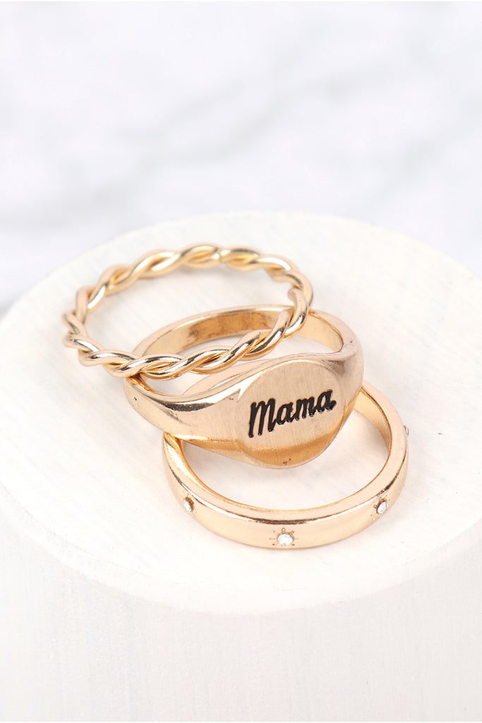"MAMA" INSPIRATIONAL 3 RING SET