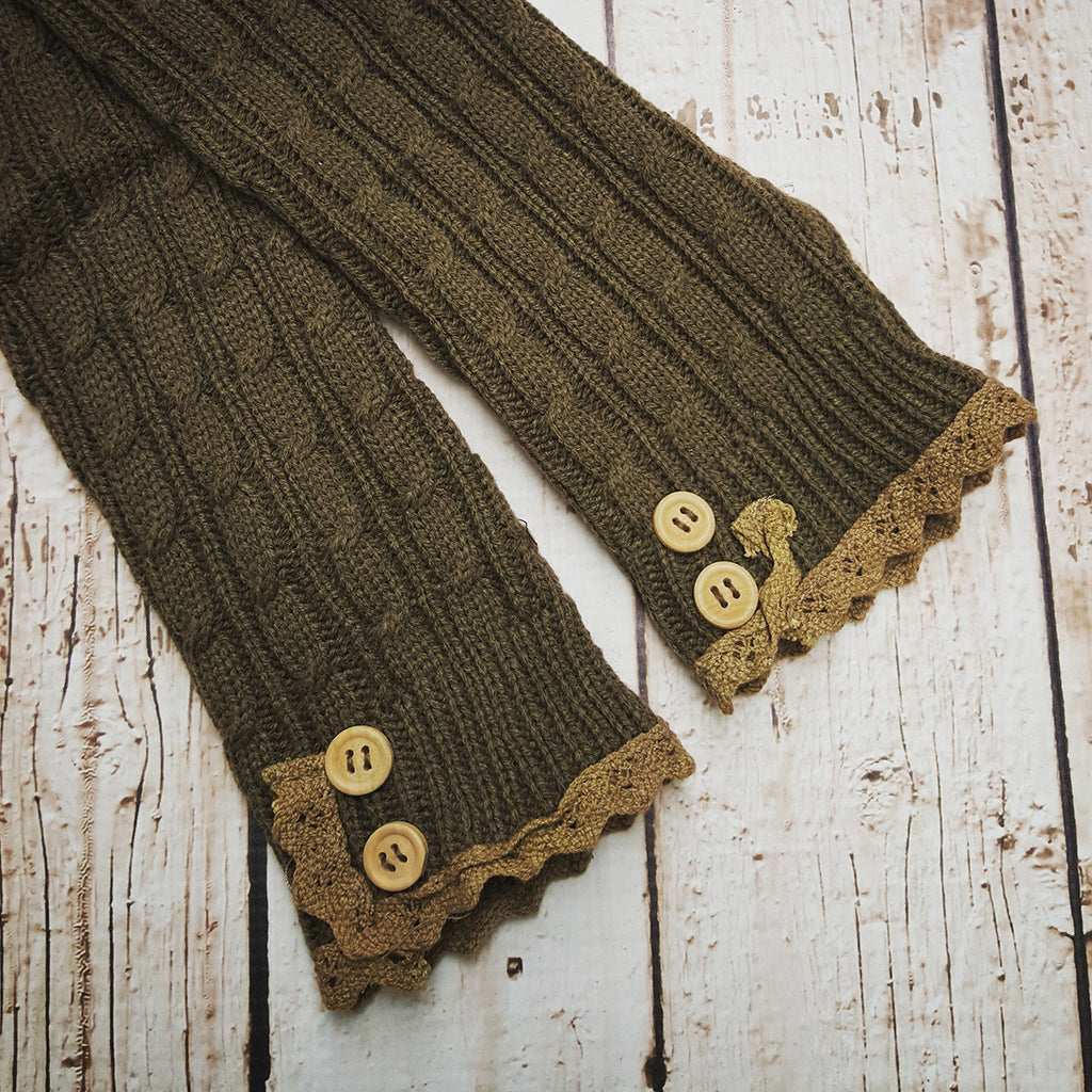 Solid Lace Trim Arm Wamer-6 Colors!