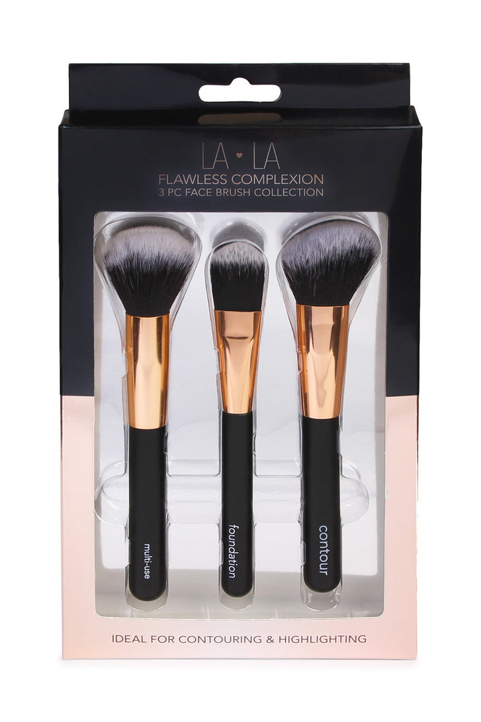 LA LA Flawless Complexion 3 PC Face Brush Collection – Riah Fashion
