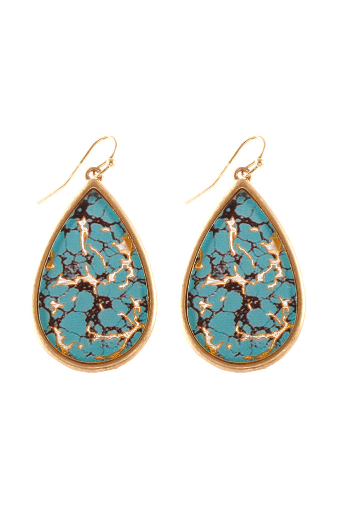 SEMIWOOD FLAKE HOOK TEARDROP EARRINGS