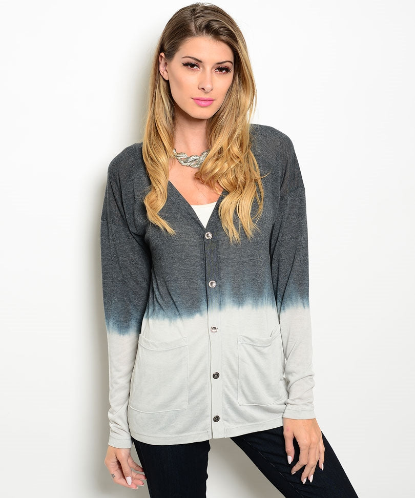 Two Tone Button Cardigan