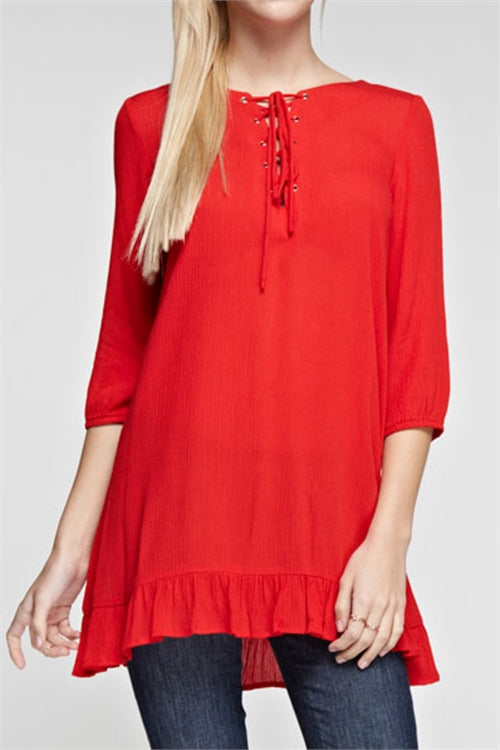 Neck Tie Detail Top