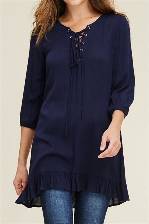 Neck Tie Detail Top