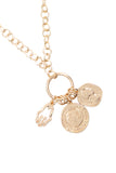 CLUSTER FACED PENDANT CHAIN NECKLACE