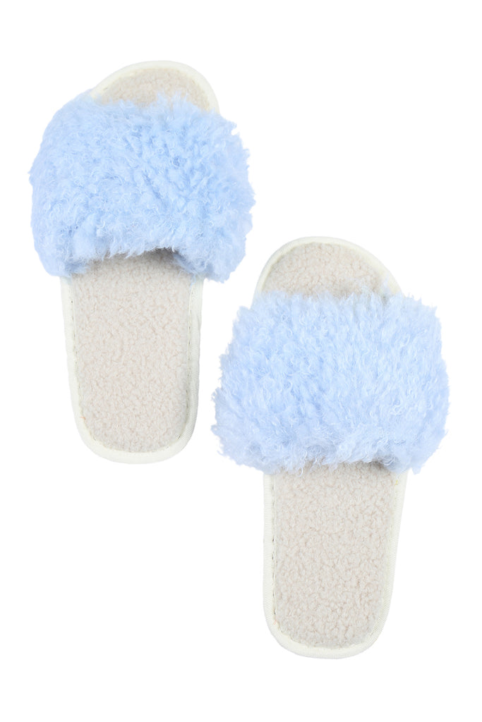 SOLID FUZZY SLIPPERS