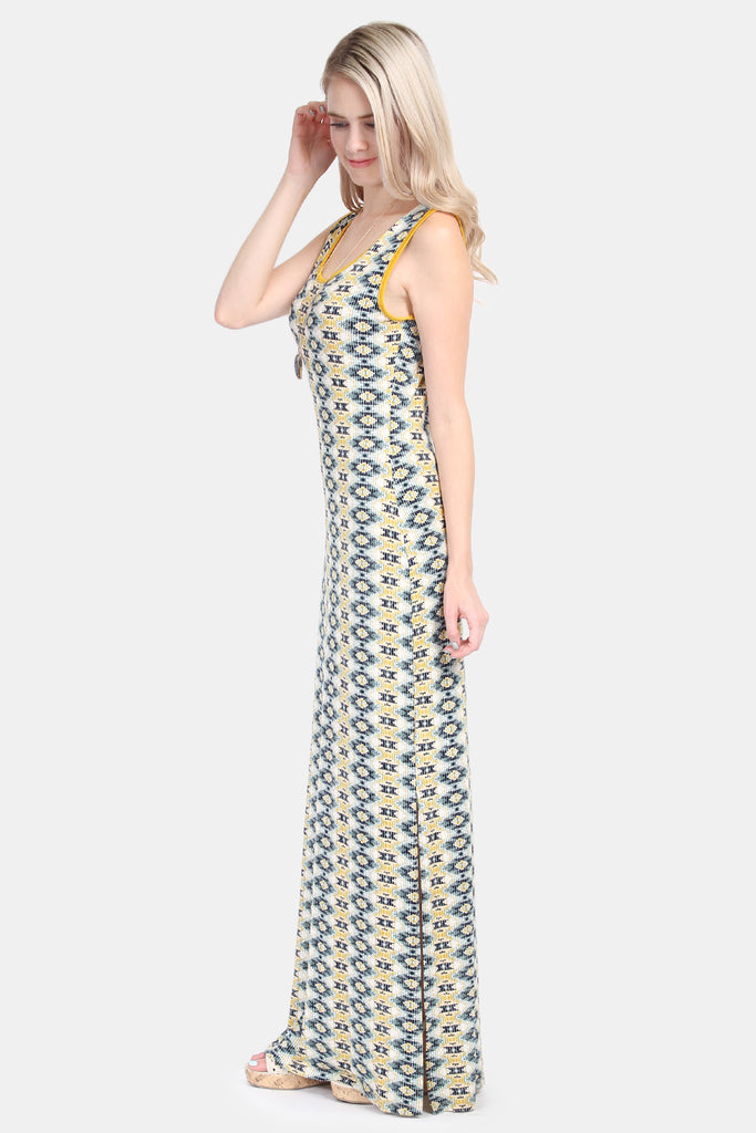Keyhole Back Tribal Maxi Dress