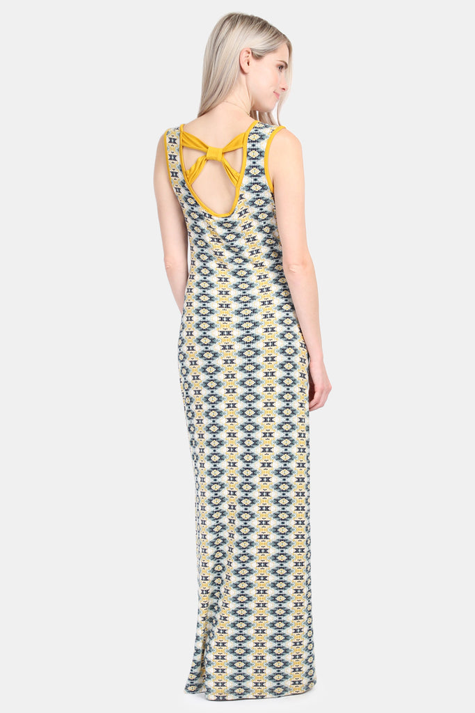 Keyhole Back Tribal Maxi Dress