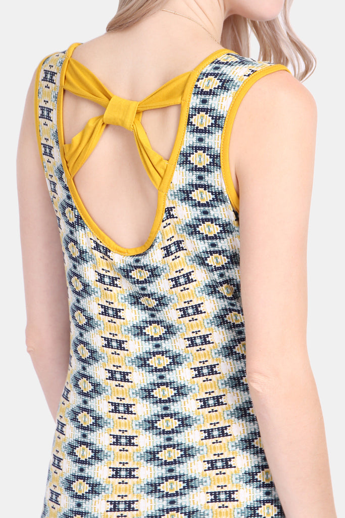 Keyhole Back Tribal Maxi Dress