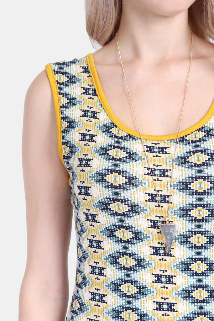 Keyhole Back Tribal Maxi Dress
