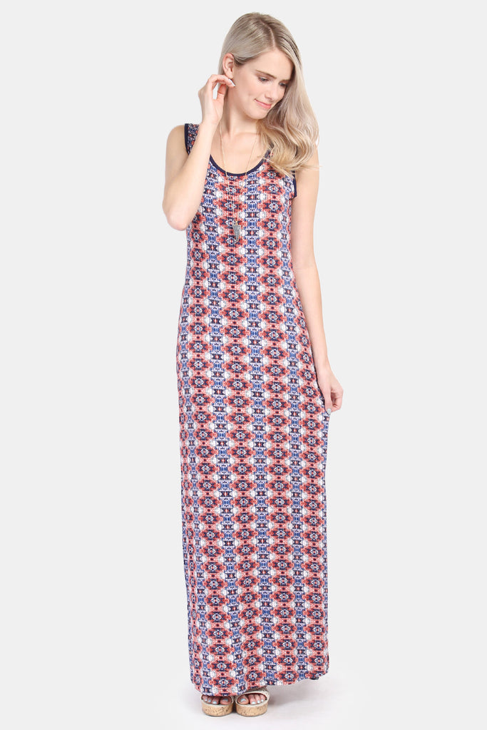 Keyhole Back Tribal Maxi Dress