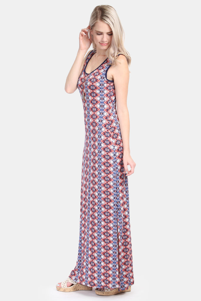 Keyhole Back Tribal Maxi Dress