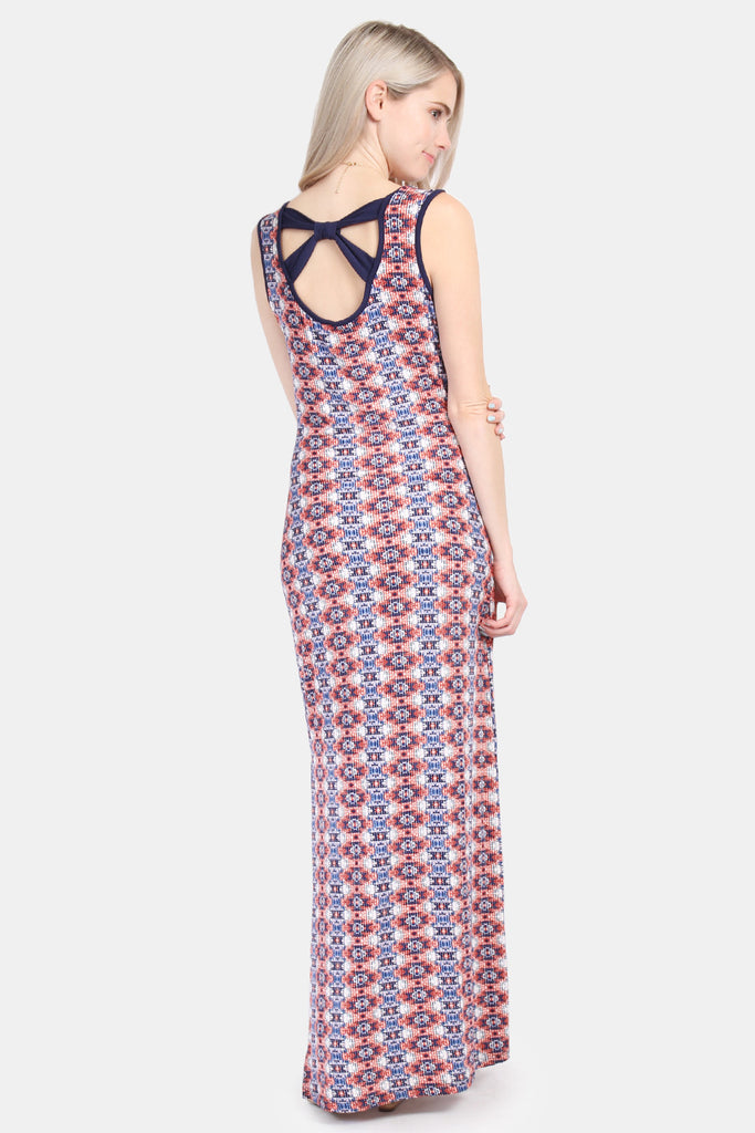 Keyhole Back Tribal Maxi Dress