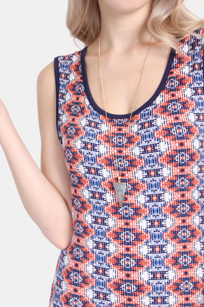 Keyhole Back Tribal Maxi Dress