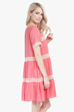 Lace Lightweight Short Sleeve Tunic Dress