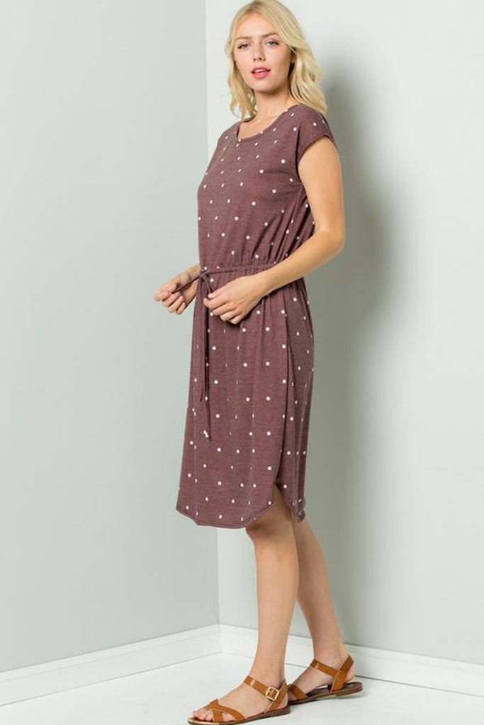 French Terry Polka Dot Pattern Short Sleeves