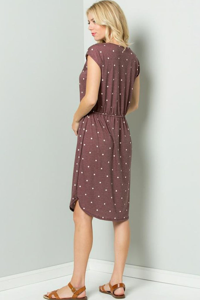 French Terry Polka Dot Pattern Short Sleeves