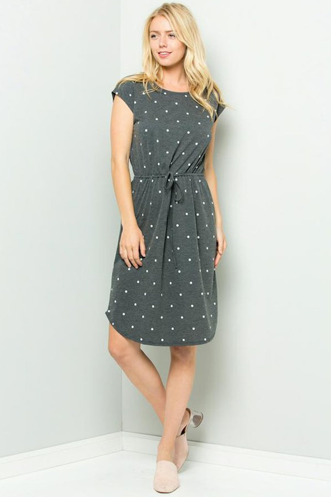 French Terry Polka Dot Pattern Short Sleeves