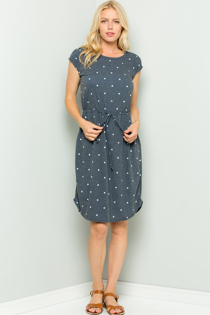 French Terry Polka Dot Pattern Short Sleeves
